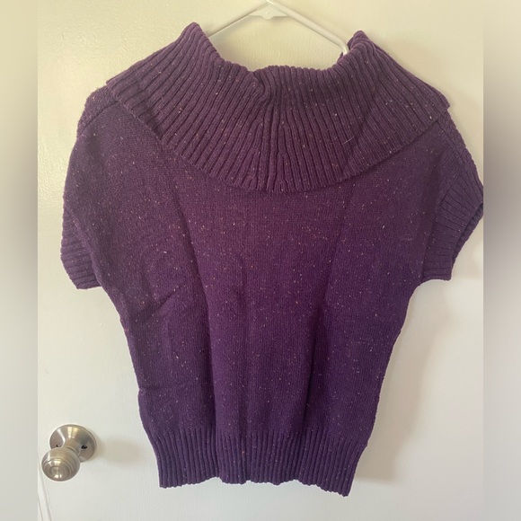 Cato Purple Cowl Neck Sweater with Short Sleeves - M - Picture 4 of 4
